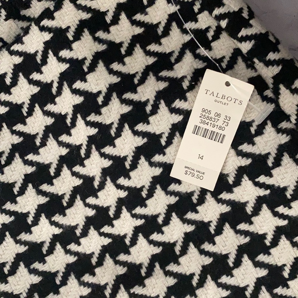 NWT Talbots Houndstooth Pencil Skirt Size 14